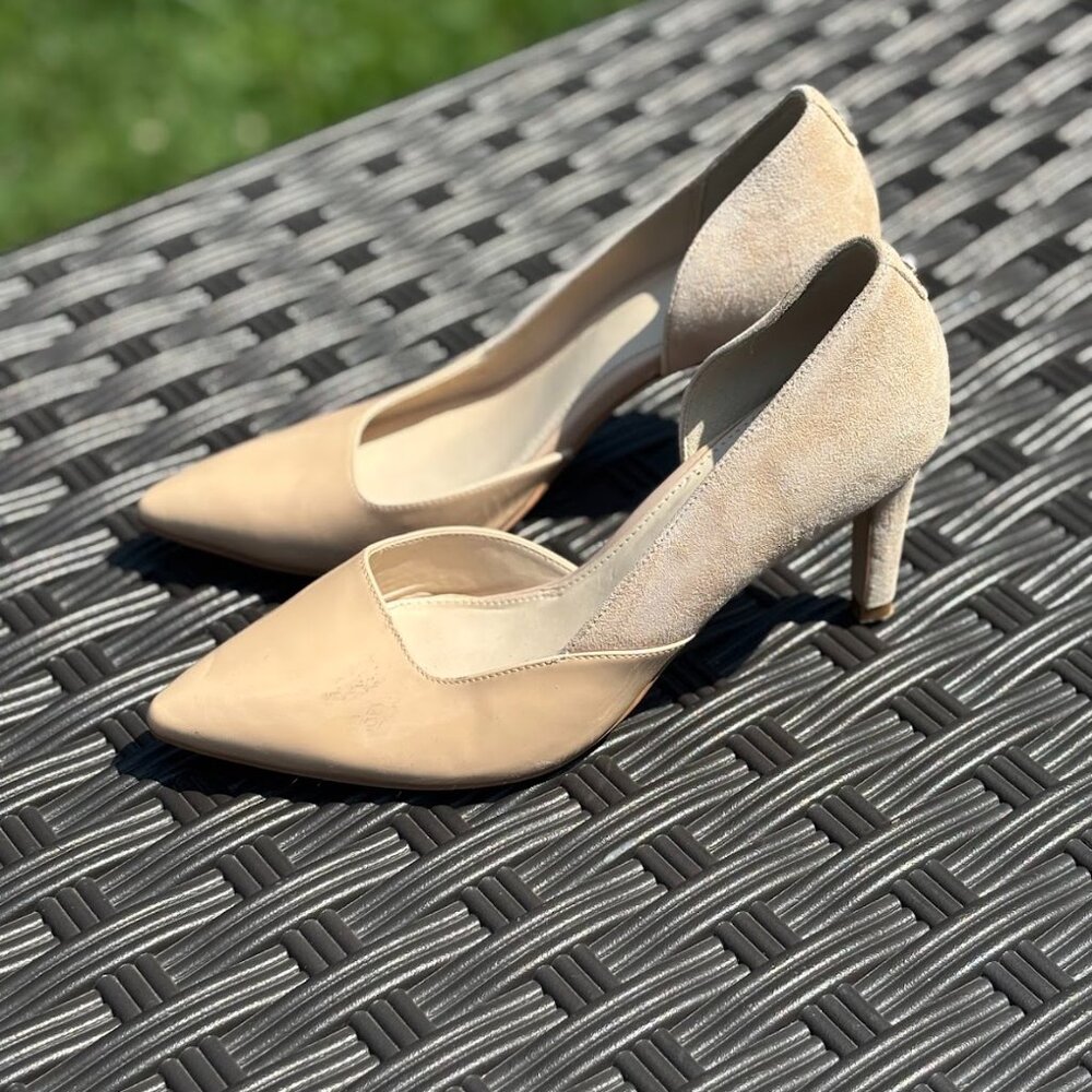 Cole Haan Nude Rendon Pump Patent Leather and Suede (8 1/2)